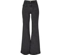 Urban Classics Ladies Vintage Flared Denim Pants, Pantaloni, Donna, Nero (Black Washed), 29