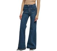 Urban Classics Ladies Vintage Flared Denim Pants, Pantaloni, Donna, Blu (Deepblue Washed), 26