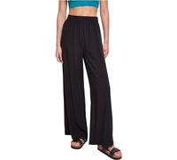 Urban Classics Pantaloni da Donna in Viscosa a Gamba Larga, Nero, 4XL