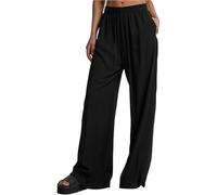 Urban Classics Ladies’ Wide-Leg Viscose Trousers Donna Pantaloni Nero XL 100% Viscosa Marlene