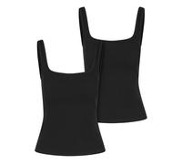 Urban Classics Top a coste a collo largo da donna 2 pezzi TB7513A XS Nero