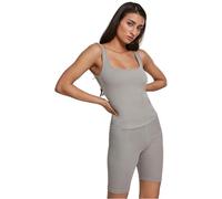 Urban Classics Ladies Wide Neck Top, Canottiera Sportiva Donna, Grigio (Green/Grey 01688), L