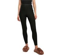 Urban Classics Leggings da Donna a Costine Pantaloni da Yoga, Nero, XS