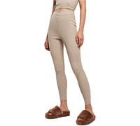 Urban Classics Leggings da Donna a Costine Pantaloni da Yoga, Tortora Chiara, XS