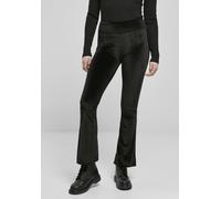 Urban Classics Leggings da donna Leggings a vita alta in velluto con taglio a stivale nero 5XL Nero