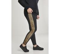 Urban Classics Leggings da donna Leggings da donna con motivo a righe laterali Nero/Leo XS Nero