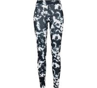 Urban Classics Leggings da Donna Tie Dye, Nero/Bianco, XL szczupły