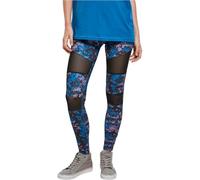 URBAN CLASSICS Leggings Donna Motivo Mimetico con Retina Trasparente, Camo Tech Mesh, Materiale Opaco - Pantaloni Sportivi, Taglia: S Colore digital duskviolet camo