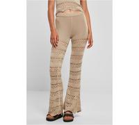 Urban Classics Leggings donna svasati all'uncinetto Knit 4XL Beige