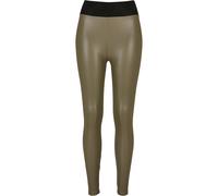 Urban Classics Leggings Similpelle a Vita Alta Donna, Verde (Oliva), S
