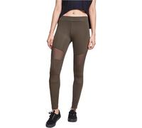 Urban Classics Leggings, Sportivi a Vita Alta con Inserti Mesh Elasticizzati con Vestibilità Regolare e Gamba Affusolata, da Donna, Verde (Khaki), M