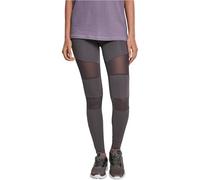 Urban Classics Leggings, Sportivi a Vita Alta con Inserti Mesh Elasticizzati con Vestibilità Regolare e Gamba Affusolata, da Donna, Grigio (Dark Grey), L