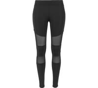 Urban Classics Leggings, Sportivi a Vita Alta con Inserti Mesh Elasticizzati con Vestibilità Regolare e Gamba Affusolata, da Donna, Nero, XS