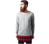 Urban Classics Long Flanell Bottom Open Edge Crewneck Gry/blk/red Taglia: S | Maglioni a maglia Outlet | Unisex |