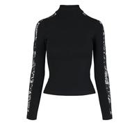 Urban Classics Longsleeve Ladies Lace Striped Sweater T-Shirt, Nero (Black 00007), 5XL Donna