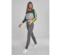 Urban Classics Maglietta 3-tone Stripe Crew corta Multicolore (Grey/Jasper/Chromeyellow) XL