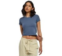Urban Classics Maglia Elasticizzata da Donna in Jersey Cropped T-Shirt, Vintage Blue, M