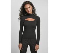 Urban Classics Ladies Cut-out Turtleneck Longsleeve, T-shirt Donna, Nero, M
