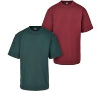 Urban Classics Tall Tee 2-Pack, T-shirt, Uomo, Multicolore (Redwine+Bottlegreen), XL