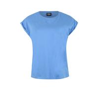 URBAN CLASSICS t-shirt da Donna con Manica Arrotolata, Maglietta a Maniche Corte da Donna in Cotone, Tee Shirt con Scollo Rotondo e Spalle Arrotondate, Colore: Rosso Ciliegia, Taglia: XXL