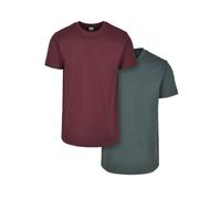 Urban Classics Basic Tee 2-Pack, T-shirt, Uomo, Multicolore (Khaki+Redwine), S