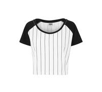 Urban Classics Maglietta da Baseball da Donna Cropped T-Shirt, Multicolore (White/Black 224), M