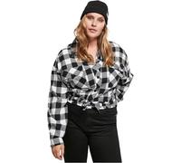 Urban Classics Camicia femminile Camicia corta da donna Oversized Check Shirt Nero/White 3XL Nero