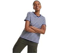 Urban Classics Maglietta da Donna a Righe Regolari T-Shirt, Bianco/Blu Scuro