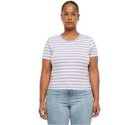 Urban Classics Maglietta da Donna a Righe T-Shirt, Bianco/Dustylilac, S