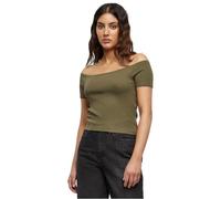 Urban Classics Maglietta Da Donna Con Spalle Scoperte e Maniche Corte, Maglietta a Maniche Corte, Donna, Verde (Olive), L