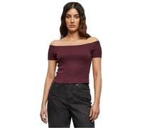 Urban Classics Maglietta Da Donna Con Spalle Scoperte e Maniche Corte, Maglietta a Maniche Corte, Donna, Rosso (Red Wine 02243), L