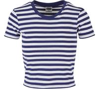 Urban Classics Maglietta da Donna a Righe T-Shirt, Bianco/Blu Scuro, XXXXL