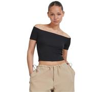 Urban Classics Maglietta da Donna Organic off Shoulder Rib Tee Black XXL, Nero, XXL