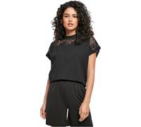 Urban Classics Maglietta da Donna Oversize in Pizzo T-Shirt, Nero, XL