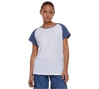 Urban Classics Maglietta da Donna Raglan a Contrasto T-Shirt, Bianco/Blu Vintage, 5XL