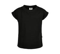 Urban Classics Girls Organic Extended Shoulder Tee T-Shirt, Nero, 122 cm-128 cm Bambina