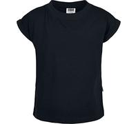 Urban Classics Girls Organic Extended Shoulder Tee T-Shirt, Nero, 122 cm-128 cm Bambina