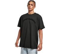 Urban Classics Maglietta da Uomo Basic a Maniche Corte Oversized, Logo corsivo retrò, Spalle scollate, Girocollo, Taglie dalla S alla 5XL, Nero, XXL