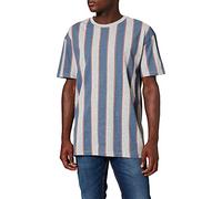 Urban Classics Maglietta a Righe Stampata, Oversized Bold Stripe T-Shirt, Blu Vintage, S Uomo