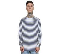 Urban Classics Maglietta da Uomo Regular Stripe LS, Bianchi/Blu Vintage, XL