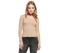 URBAN CLASSICS Maglietta Donna Asimmetrica Manica Lunga con Vestibilità Classica, Diversi Colori Neutri, Taglie Forti Disponibili, Taglie XS - 5XL