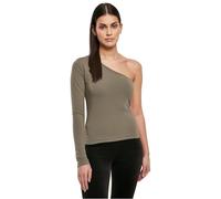 URBAN CLASSICS Maglietta Donna Asimmetrica Manica Lunga con Vestibilità Classica, Diversi Colori Neutri, Taglie Forti Disponibili, Taglie XS - 5XL