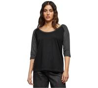 Urban Classics Camicia femminile Donna 3/4 Contrast Raglan Tee Nero/Charcoal XL Nero