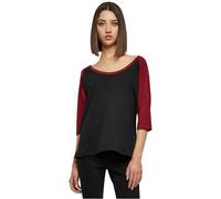 URBAN CLASSICS Maglietta Donna con Manica a Tre Quarti Raglan in Cotone, Casual, Scollo Ampio Rotondo, Vestibilitá Regolare, Diversi Colori Taglie XS-5XL