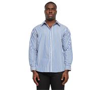 Urban Classics Maglietta Estiva a Righe Camicia, Bianco/Blu, S Uomo