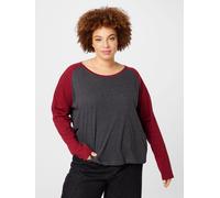 Urban Classics Ladies Contrast Raglan Longsleeve T-Shirt, Carbone/Bordeaux, M Donna