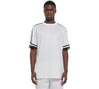 Urban Classics Maglietta Oversized Striped Mesh Tee TB6680 L Bianco