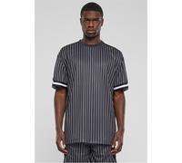 Urban Classics Maglietta Oversized Striped Mesh Tee TB6680 S Nero
