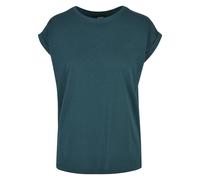 URBAN CLASSICS t-shirt da Donna con Manica Arrotolata, Maglietta a Maniche Corte da Donna in Cotone, Tee Shirt con Scollo Rotondo e Spalle Arrotondate, Colore: Rosso Ciliegia, Taglia: XXL