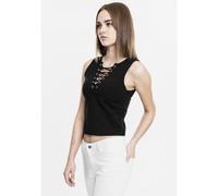 Urban Classics Top Da Donna Con Pizzo, Top Donna, Nero, XS